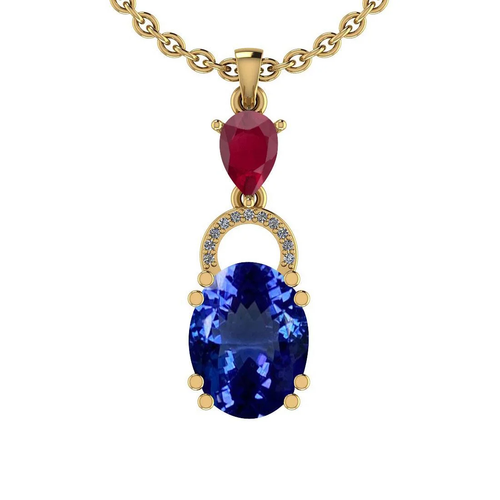 Certified 5.36 Ctw VS/SI1 Tanzanite,RUBY And Diamond…