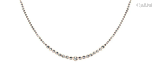 Certified 2.97 Ctw SI2/I1 Diamond 14K Rose Gold Necklac