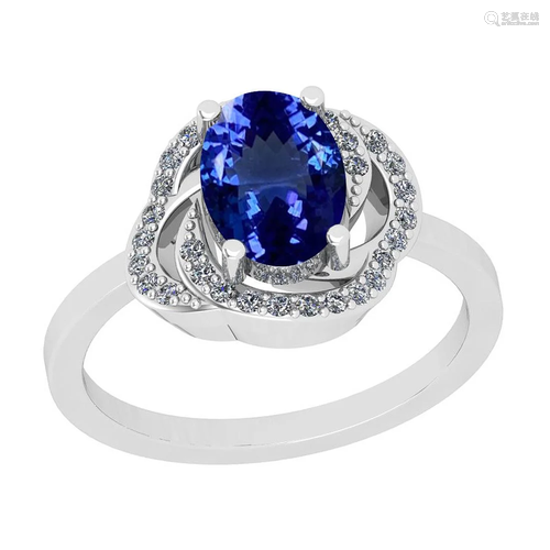 Certified 2.18 Ctw VS/SI1 Tanzanite And Diamond 14K …