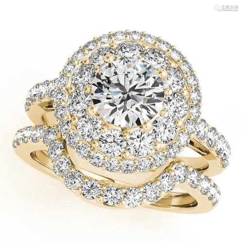 Certified 1.85 Ctw SI2/I1 Diamond 14K Yellow Gold Engag