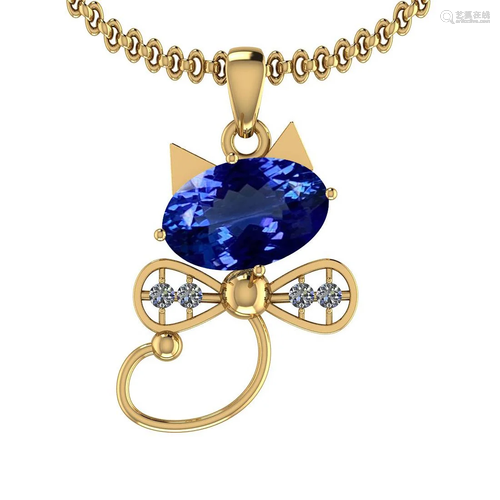 Certified 4.75 Ctw VS/SI1 Tanzanite And Diamond 14k Yel