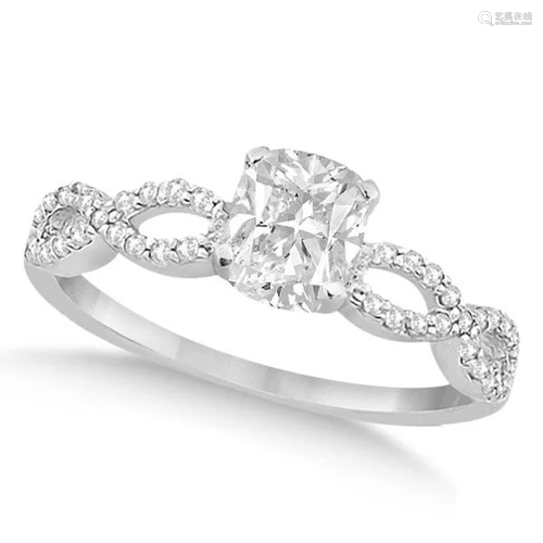 Infinity Cushion-Cut Diamond Engagement Ring 14k White