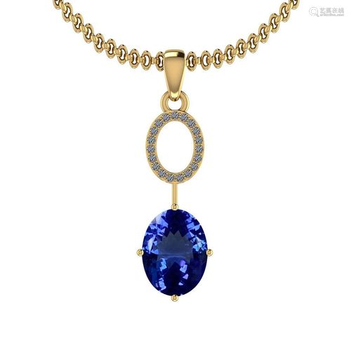 Certified 4.50 Ctw VS/SI1 Tanzanite And Diamond 14k Yel