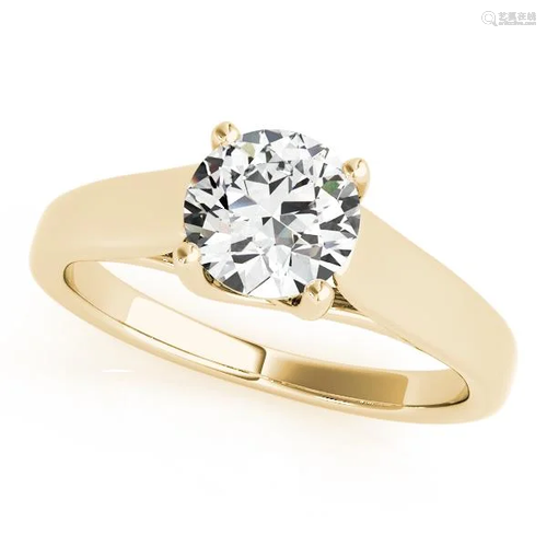 Certified 0.60 Ctw SI2/I1 Diamond 14K Yellow Gold Solit