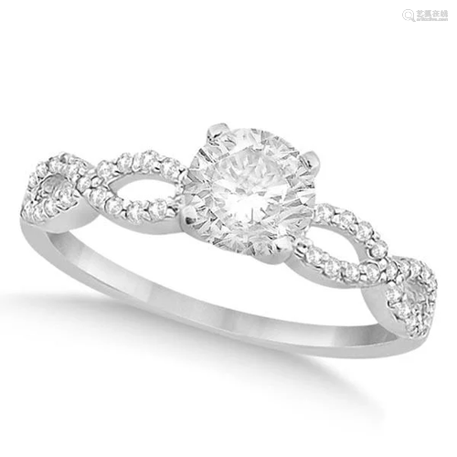 Twisted Infinity Round Diamond Engagement Ring 14k Whit