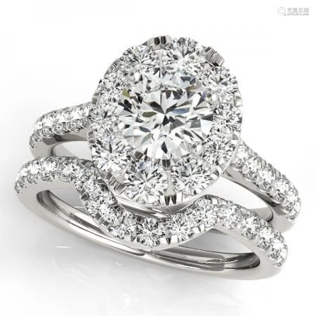 Certified 1.40 Ctw SI2/I1 Diamond 14K White Gold Engage