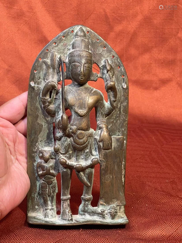 Antique Indian Bronze Diety with Knife