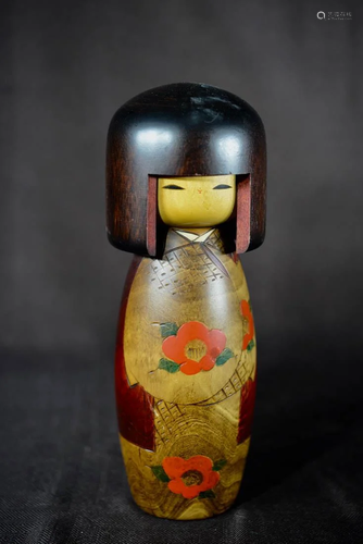 Larger Japanese Wood Painted Girl Doll