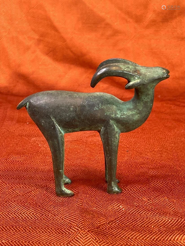 Antique Egyptian Bronze Deer