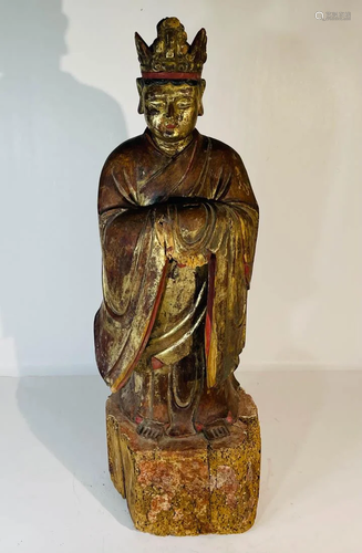 Chinese Ming Carved Wood Buddha