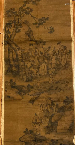 Chinese Scroll Paiting on silk - Schlolars