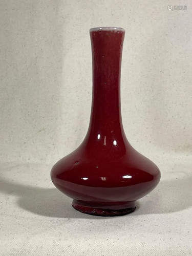 Chinese Oxblood Porcelain Long Neck Vase