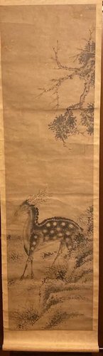 Chinese Scroll Painting - Deer