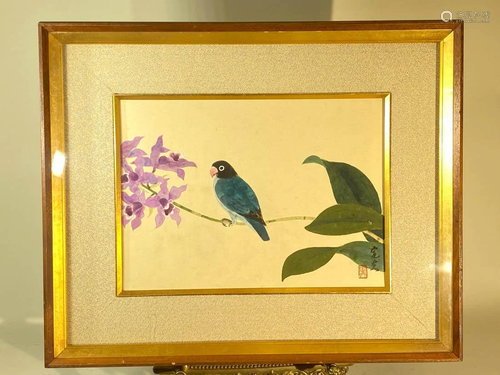 Japanese Watyer Color Painting - Parrot