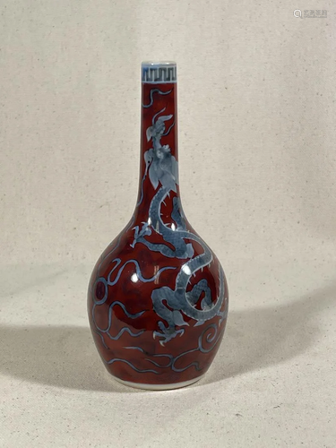 Japanese Koransha Porcelain Vase with Dragon