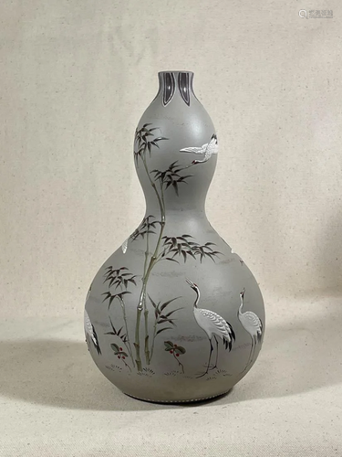 Superb Japanese Double Gourd Vase by Banko