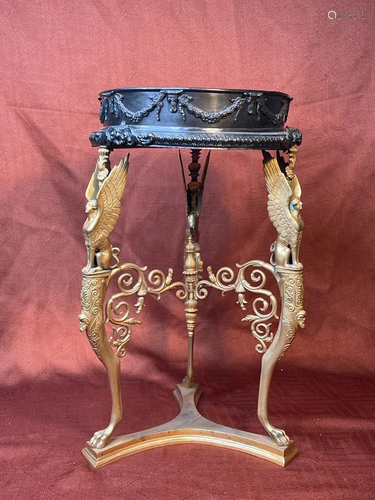 Neo Classic Style Gilt Bronze Stand with Tray