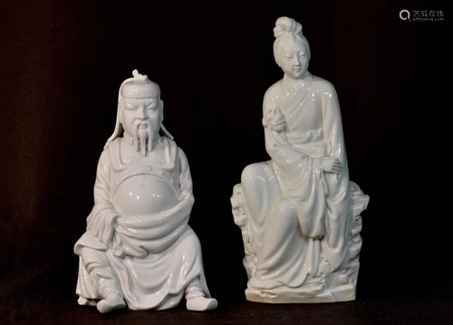 Group of Chinese Blanc de Chine Porcelain Figurines