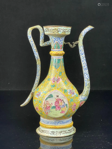 Chinese Enamle on Copper Ewer