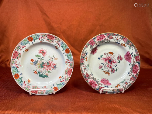 Two Chinese Export Porcelain Dishes - Florals