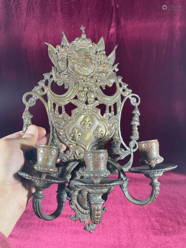 Antique French Bronze Wall Candle Holder