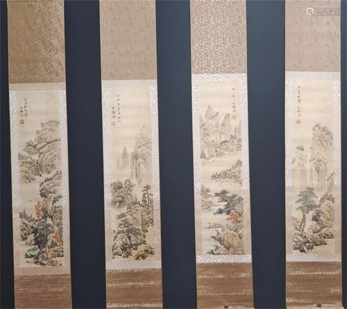 A Set of Chinese Paintings of Landscape