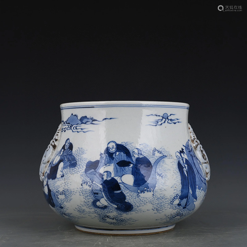 A Chinese Blue and White Porcelain Incense Burner