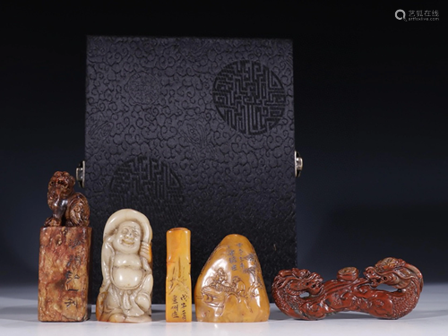 A Set of Chinese Carved Stone Crafts