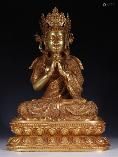 A Chinese Gilt Bronze Figure of Buddha