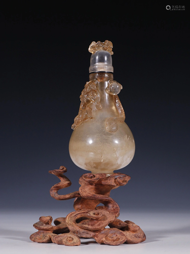 A Chinese Carved Rock Crystal Vase