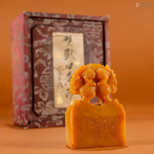 A Chinese Carved Stone Seal