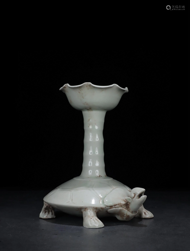 A Chinese Ding-Ware Glazed Porcelain Lampstand