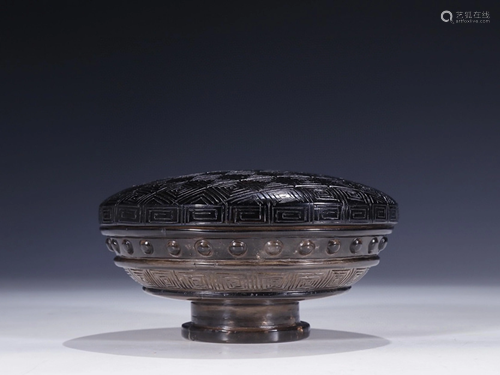 A Chinese Carved Rock Crystal Jar with Cover