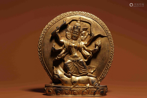 A Chinese Gilt Bronze Figure of Buddha