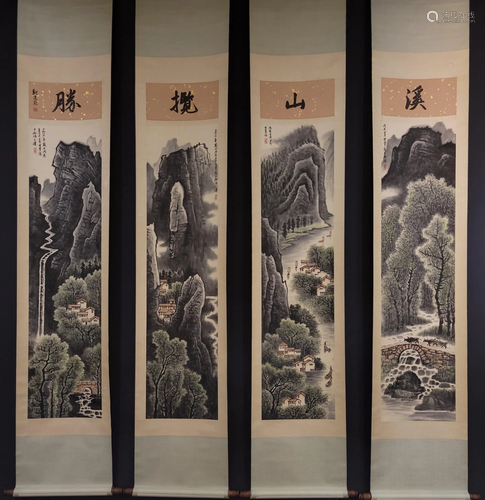 A Set of Chinese Paintings of Landscape