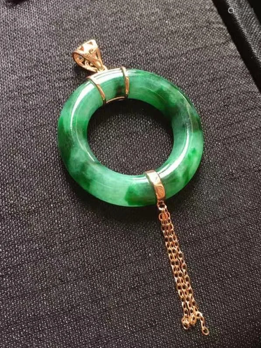 A Chinese Carved Jadeite Pendant (W/O Chain)