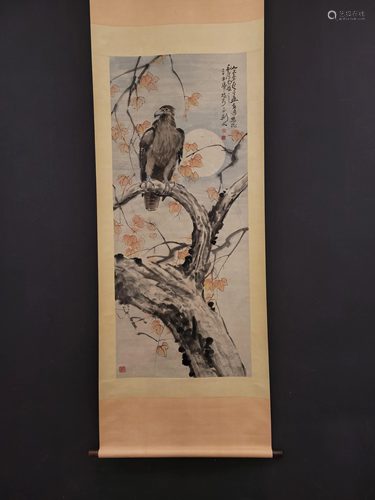 A Chinese Scroll Painting of Animals