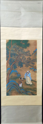 A Chinese Scroll Painting of Figures