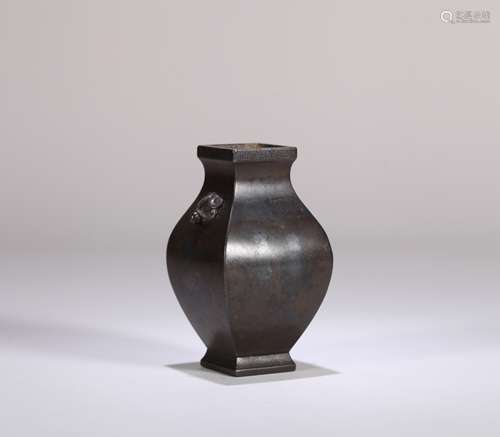 A Chinese Bronze Square Vase