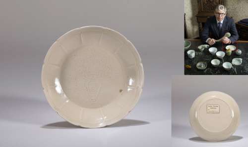 A Chinese Ding-Type Glazed Porcelain Plate