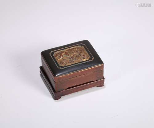 A Chinese Gilt Bronze Square Box with Lid