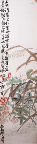 陈师曾款 花卉立轴