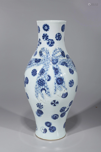 Chinese Tall Kangxi Style Porcelain Vase