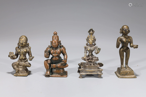 Group of Four Antique Indian Figures