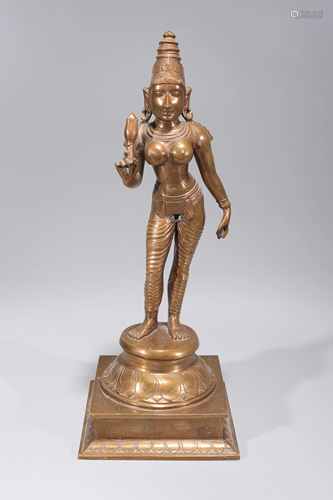 Indian Bronze Standing Deity