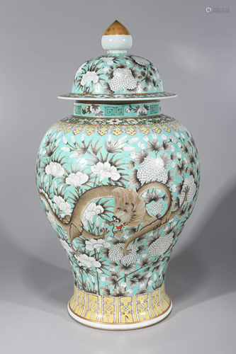 Large Chinese Enameled Porcelain Vase