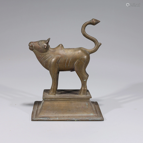 Antique Indian Bronze Bull Statue