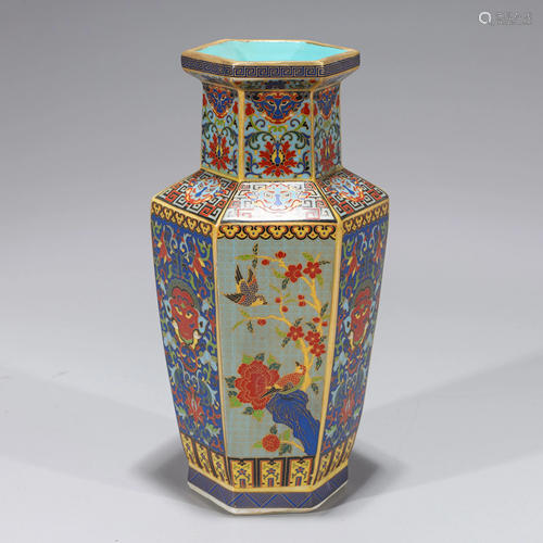 Elaborate Chinese Enameled Porcelain Vase