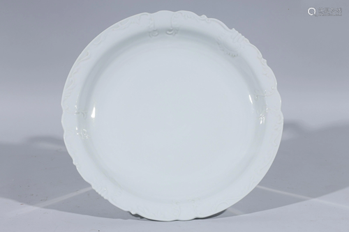 Large White Chinese Porcelain Charger