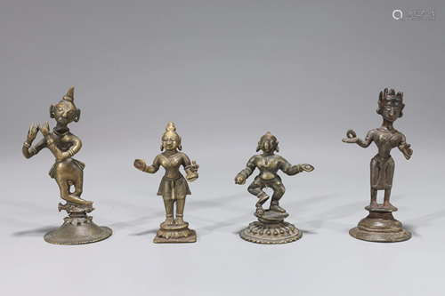 Group of Four Antique Indian Figures